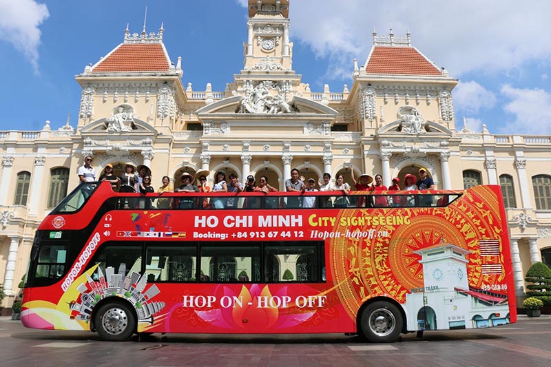Double-decker bus in vietnam